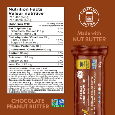 Chocolate Peanut Butter Yumi Energy Caffeinated Oat Bars