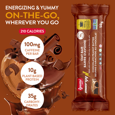 Chocolate Peanut Butter Yumi Energy Caffeinated Oat Bars