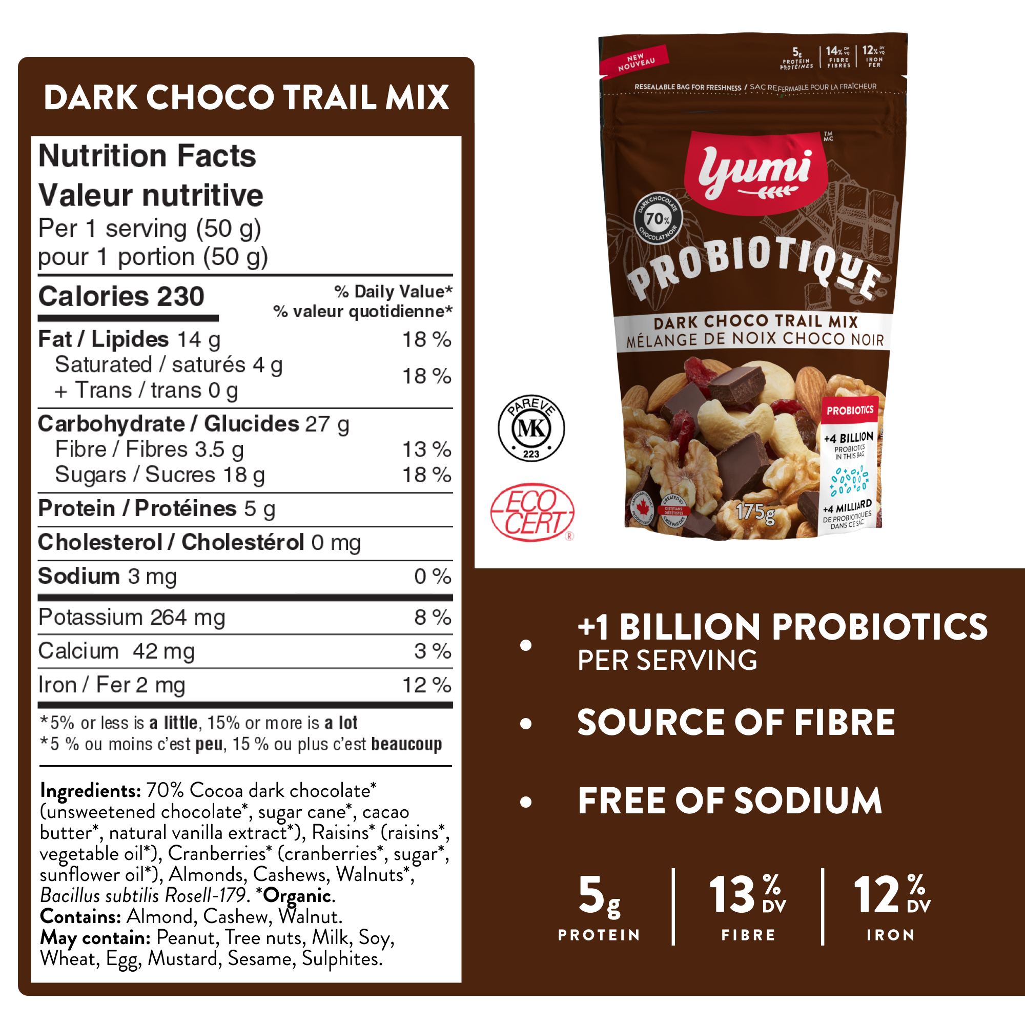 Probiotique MÉLANGE DE NOIX CHOCO-NOIR